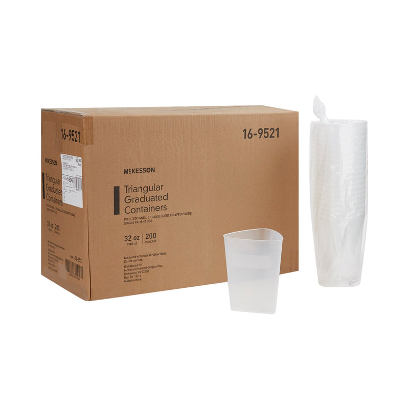 McKesson Graduated Container, Triangular, Polypropylene, 32 oz, 1 Case of 200 (Laboratory Glassware and Plasticware) - Img 5