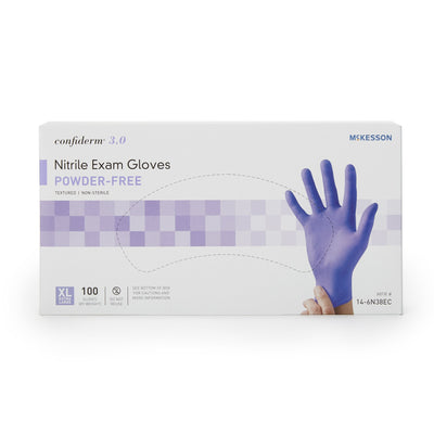 McKesson Confiderm® 3.0 Nitrile Exam Glove, Extra Large, Blue, 1 Box of 100 () - Img 3