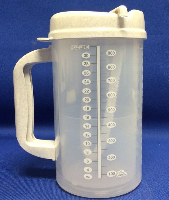 Graduated Drinking Mug, Gray, 32 ounce, 1 Each (Drinking Utensils) - Img 1