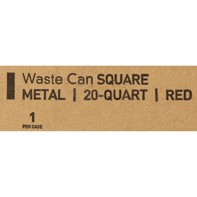 McKesson Trash Can with Plastic Liner, Square, Steel, Step-On, 20 QT, Red, 1 Each (Waste Receptacles) - Img 3