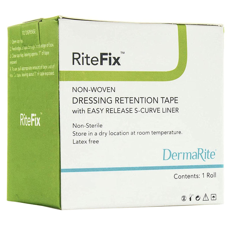 RiteFix™ Nonwoven Dressing Retention Tape, 1 Inch x 11 Yard, White, 1 Each (General Wound Care) - Img 1