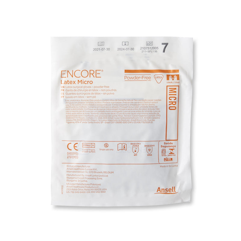 Encore® Latex Micro Surgical Glove, Size 7, Brown, 1 Case of 200 () - Img 3