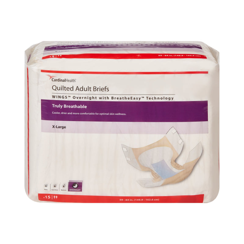 Wings™ Overnight Absorbency Incontinence Brief, Extra Large, 1 Bag () - Img 2