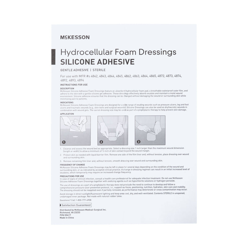 McKesson Silicone Adhesive with Border Silicone Foam Dressing, 7 x 7 Inch Sacral, 1 Box of 10 (Advanced Wound Care) - Img 2