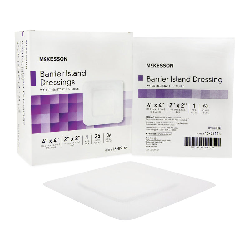 McKesson Composite Barrier Island Dressing, 4 x 4 Inch, 1 Box of 25 (Advanced Wound Care) - Img 6