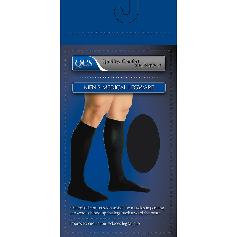 QCS Firm Compression Knee-High Socks, X-Large, Black, 1 Pair of 2 (Compression Garments) - Img 1