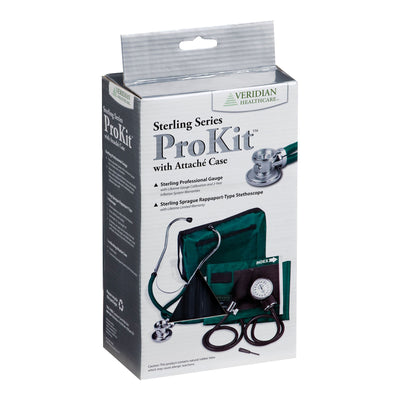 Sterling Series ProKit™ Aneroid Sphygmomanometer with Stethoscope, Hunter Green, 1 Case of 20 (Blood Pressure) - Img 2