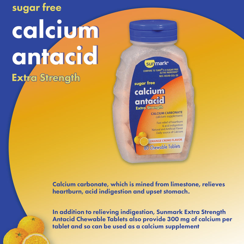 sunmark® Calcium Carbonate / Calcium Antacid, 1 Bottle (Over the Counter) - Img 2