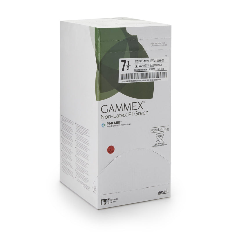 Gammex® Non-Latex PI Green Polyisoprene Surgical Glove, Size 7.5, Light Green, 1 Box of 50 () - Img 2