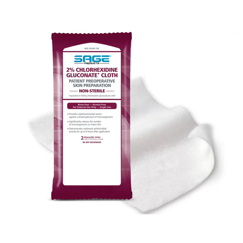 Sage® Surgical Scrub Wipe, 1 Box of 16 (Skin Care) - Img 1