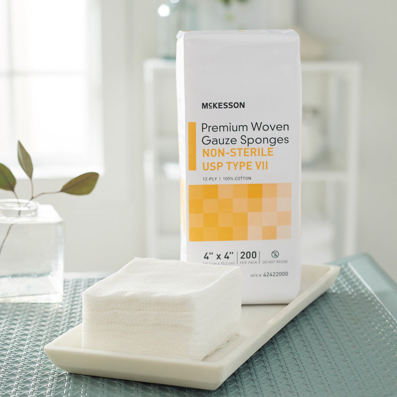 McKesson NonSterile USP Type VII Gauze Sponge, 4 x 4 Inch, 1 Case of 2000 (General Wound Care) - Img 6