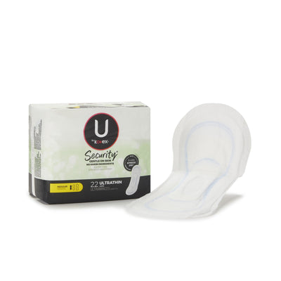 U by Kotex® Security® Ultra Thin Pad, Regular Absorbency, 1 Bag of 22 (Feminine Protection) - Img 1