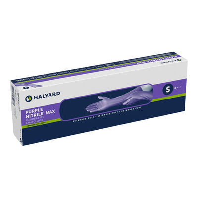 Purple Nitrile Max™ Nitrile Extended Cuff Length Exam Glove, Small, 1 Box of 50 () - Img 1
