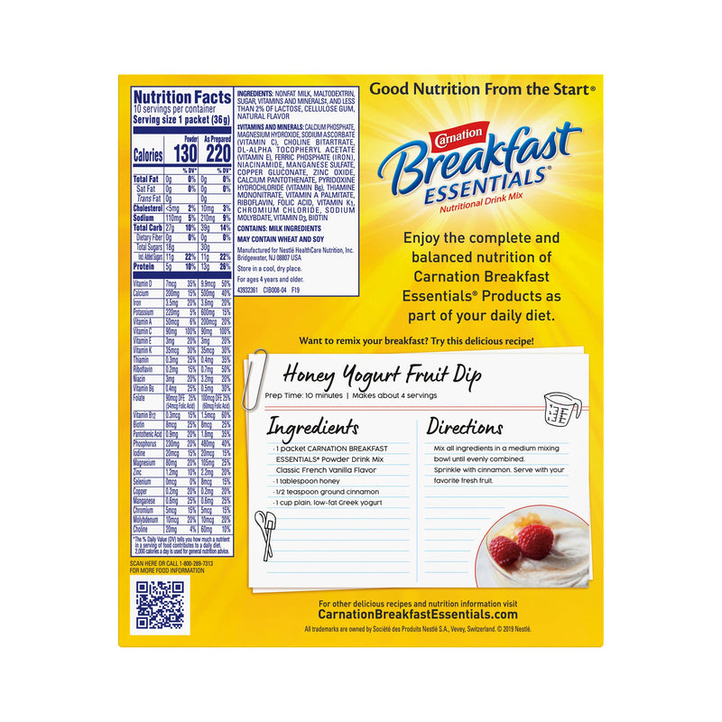 Carnation Breakfast Essentials® Vanilla Oral Supplement, 1.26 oz. Packet, 1 Case of 60 (Nutritionals) - Img 6