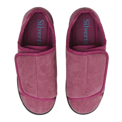 Silverts® Women's Double Extra Wide Easy Closure Slippers, Dusty Rose, Size 10, 1 Pair (Slippers and Slipper Socks) - Img 2