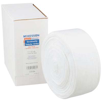 McKesson White Polyester Tubular Stockinette, 4 Inch x 25 Yard, 1 Case of 10 (Casting) - Img 1