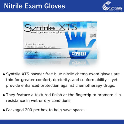 Syntrile® XTS Nitrile Standard Cuff Length Exam Glove, Large, Blue, 1 Box of 200 () - Img 2