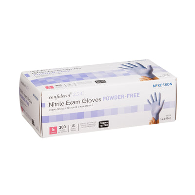 McKesson Confiderm® 3.5C Nitrile Exam Glove, Small, Blue, 1 Box of 200 () - Img 2
