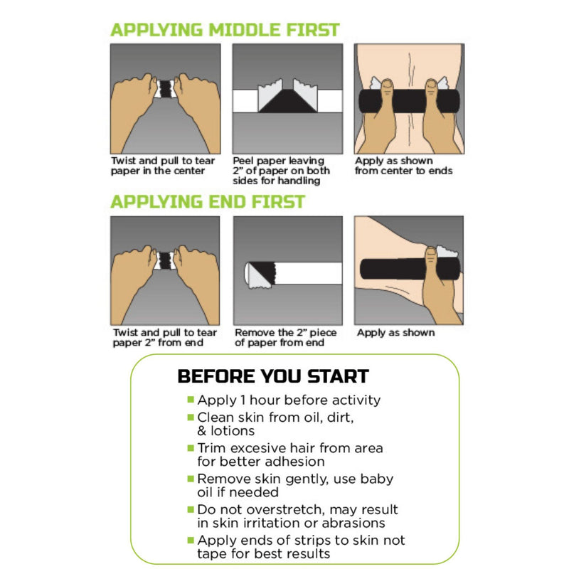 Green Drop Sports Tape, Infused Kinesiology Tape for Recovery - 20 Precut, 10” Strips, 1 Box of 10 (General Wound Care) - Img 6