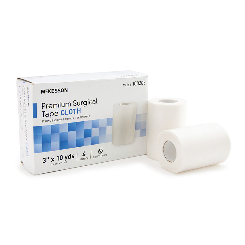 McKesson Silk-Like Cloth Medical Tape, 3 Inch x 10 Yard, White, 1 Box of 4 (General Wound Care) - Img 5