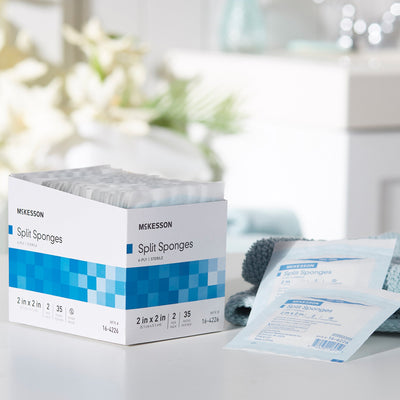 McKesson IV/Drain Split Dressing, 2 x 2 Inch, 1 Box of 35 (General Wound Care) - Img 10