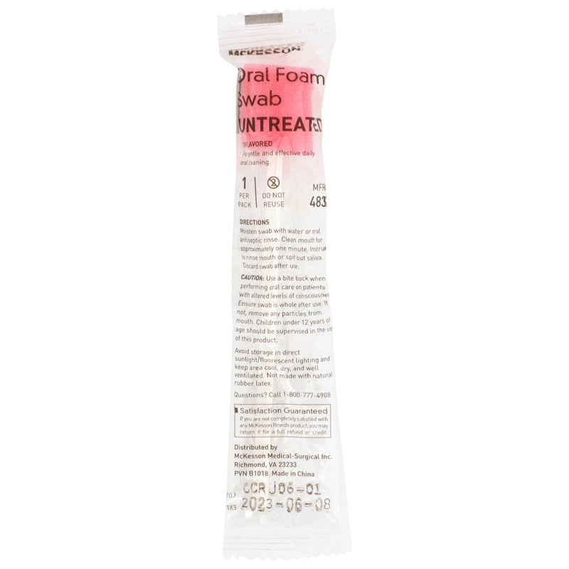 McKesson Oral Swabstick, Foam Tip, Untreated, 1 Box of 250 (Mouth Care) - Img 4