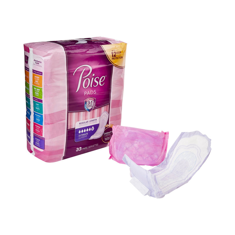 Poise Bladder Control Pads, Heavy Absorbency, 1 Case of 132 () - Img 1