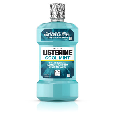 Listerine® Cool Mint® Antiseptic Mouthwash, 250 mL Bottle, 1 Case of 6 (Mouth Care) - Img 1