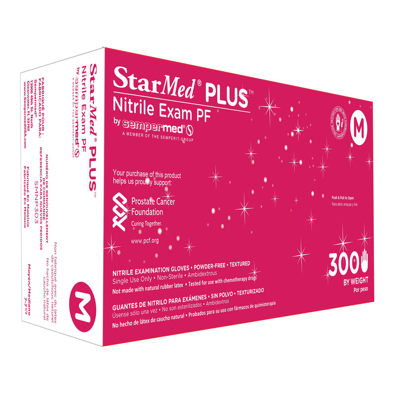 StarMed® Plus™ Exam Glove, Medium, Blue, 1 Box of 300 () - Img 1