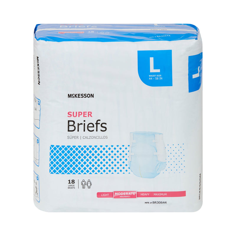 McKesson Super Moderate Absorbency Incontinence Brief, Large, 1 Bag of 18 () - Img 4