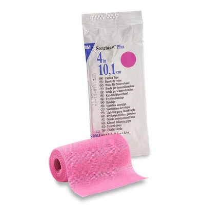 3M™ Scotchcast™ Plus Bright Pink Cast Tape, 4 Inch x 4 Yard, 1 Case of 10 (Casting) - Img 1