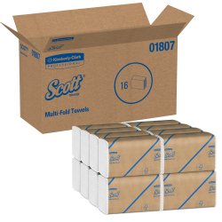 Scott® 100% Recycled Fiber Multifold Towels, 9-1/5 X 9-2/5 Inch, White, 1 Pack of 250 (Paper Towels) - Img 1