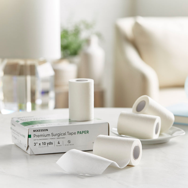 McKesson Paper Medical Tape, 1/2 Inch x 10 Yard, White, 1 Case of 240