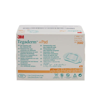 3M™ Tegaderm™ Film Dressing with Pad, 2 x 2-3/4 Inch, 1 Box of 50 () - Img 2