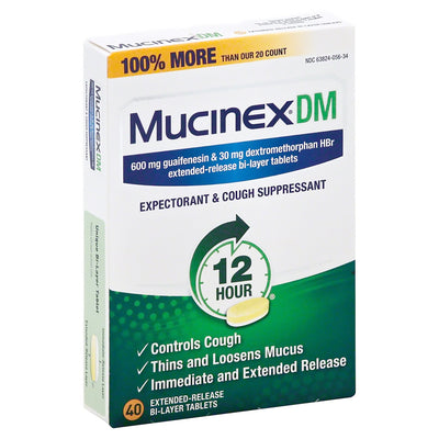 Mucinex® DM Guaifenesin / Dextromethorphan Cold and Cough Relief, 1 Carton of 40 (Over the Counter) - Img 1