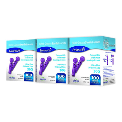 Embrace Safety Lancets, 30 Gauge, 1 Case of 5000 (Diabetes Monitoring) - Img 1