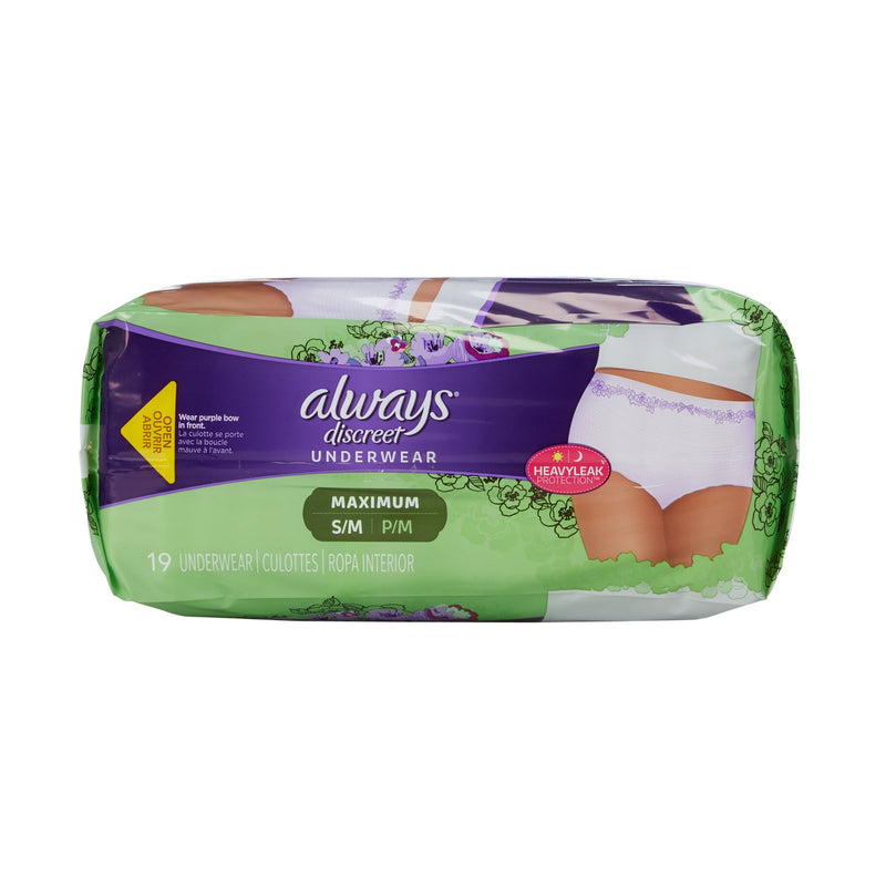 Always® Discreet Maximum Absorbent Underwear, Small / Medium, 1 Pack of 19 () - Img 2