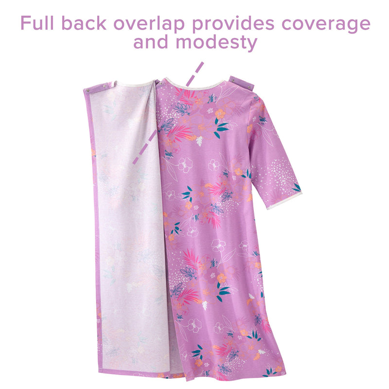 Silverts® Shoulder Snap Patient Exam Gown, Small, Soft Tropical, 1 Each (Gowns) - Img 6