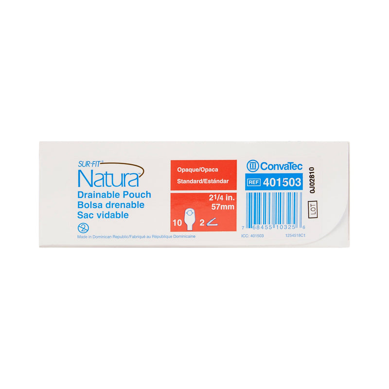 Sur-Fit Natura® Two-Piece Drainable Opaque Colostomy Pouch, 12 Inch Length, 2¼ Inch Flange, 1 Box of 10 (Ostomy Pouches) - Img 4