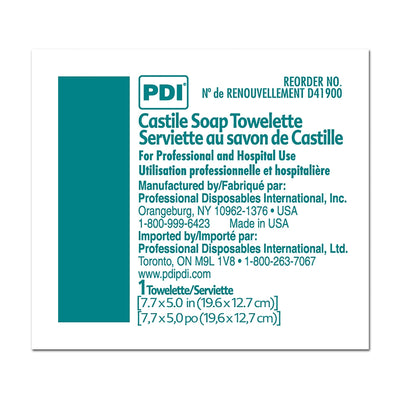 PDI® Scented Castile Soap Towelettes, Individual Packet, 1 Box of 100 (Skin Care) - Img 3