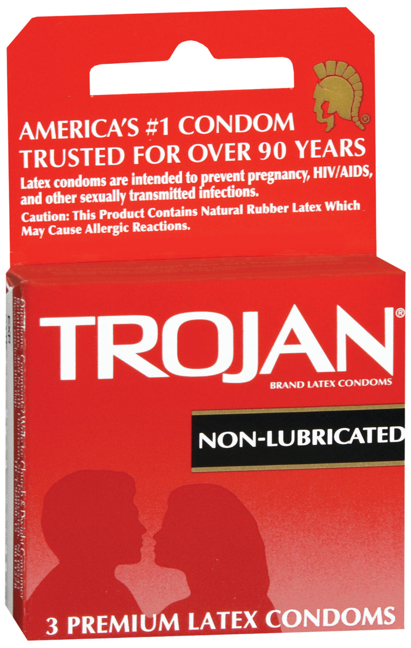 Trojan® Nonlubricated Condom, 1 Box of 3 (Over the Counter) - Img 1