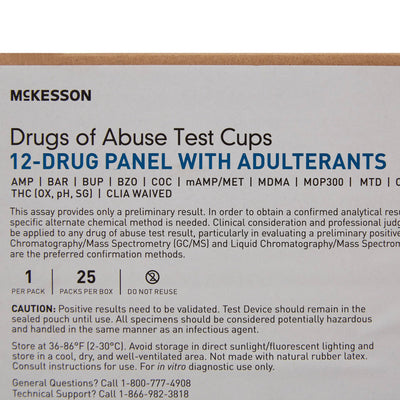 McKesson 12-Drug Panel with Adulterants Drugs of Abuse Test, 1 Box of 25 (Test Kits) - Img 5