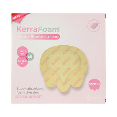 KerraFoam™ Gentle Border Silicone Foam Dressing, 6-7/10 x 6-9/10 Inch, 1 Carton of 5 (Advanced Wound Care) - Img 1