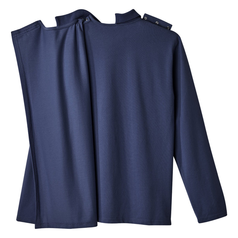 SHIRT, POLO MENS JERSEY LNG SLV OPEN BACK DRK NAVY 3XLG (Shirts and Scrubs) - Img 3