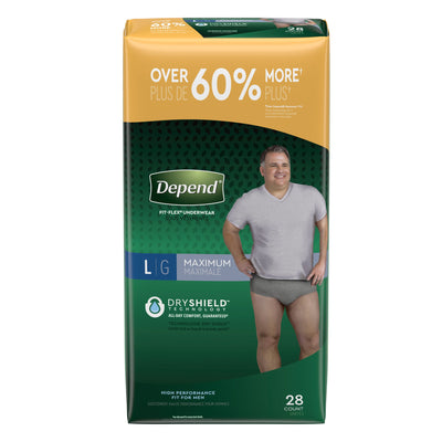Men's Depend® FIT-FLEX® Maximum Absorbent Underwear, Large, 1 Case of 56 () - Img 1