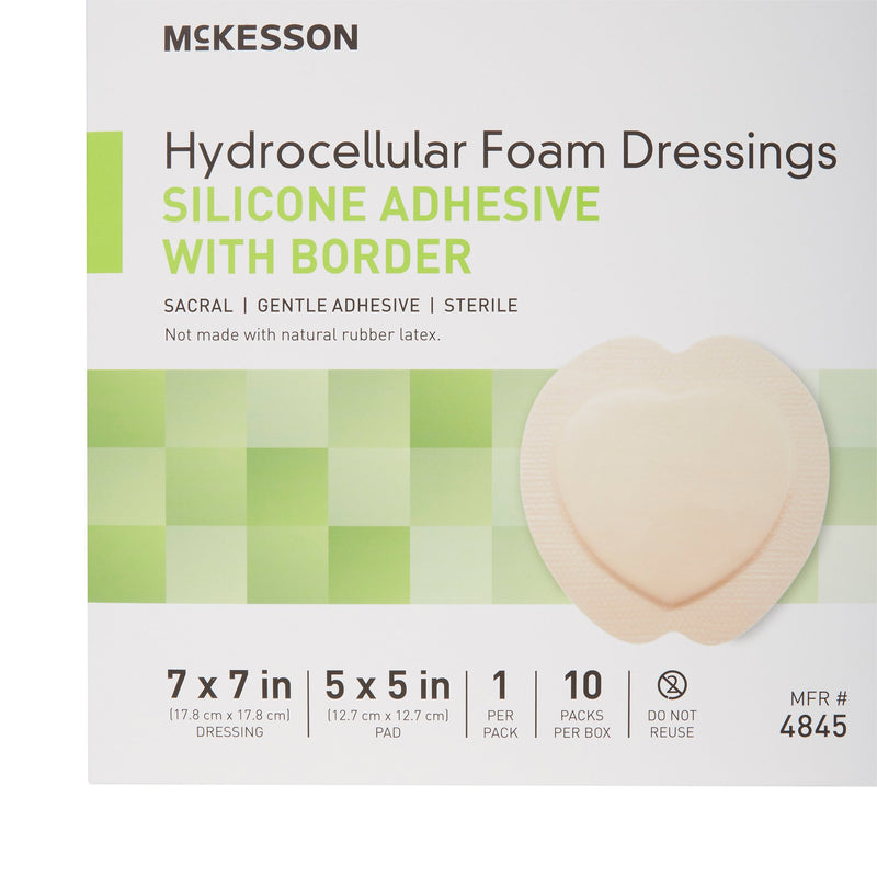 McKesson Silicone Adhesive with Border Silicone Foam Dressing, 7 x 7 Inch Sacral, 1 Box of 10 (Advanced Wound Care) - Img 7