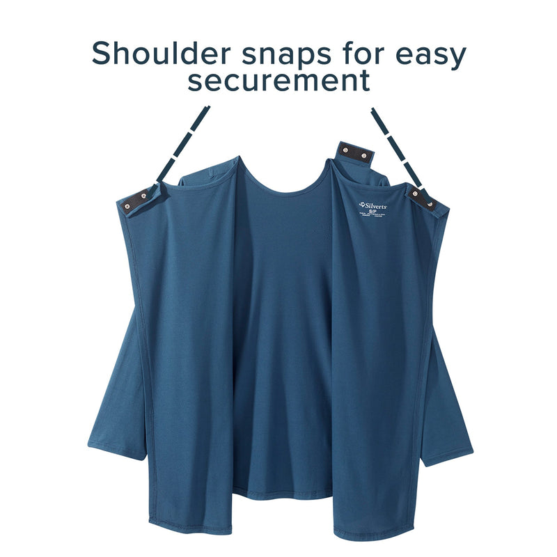 Silverts® Open Back Adaptive Shirt, 3X-Large, Navy Blue, 1 Each (Shirts and Scrubs) - Img 8