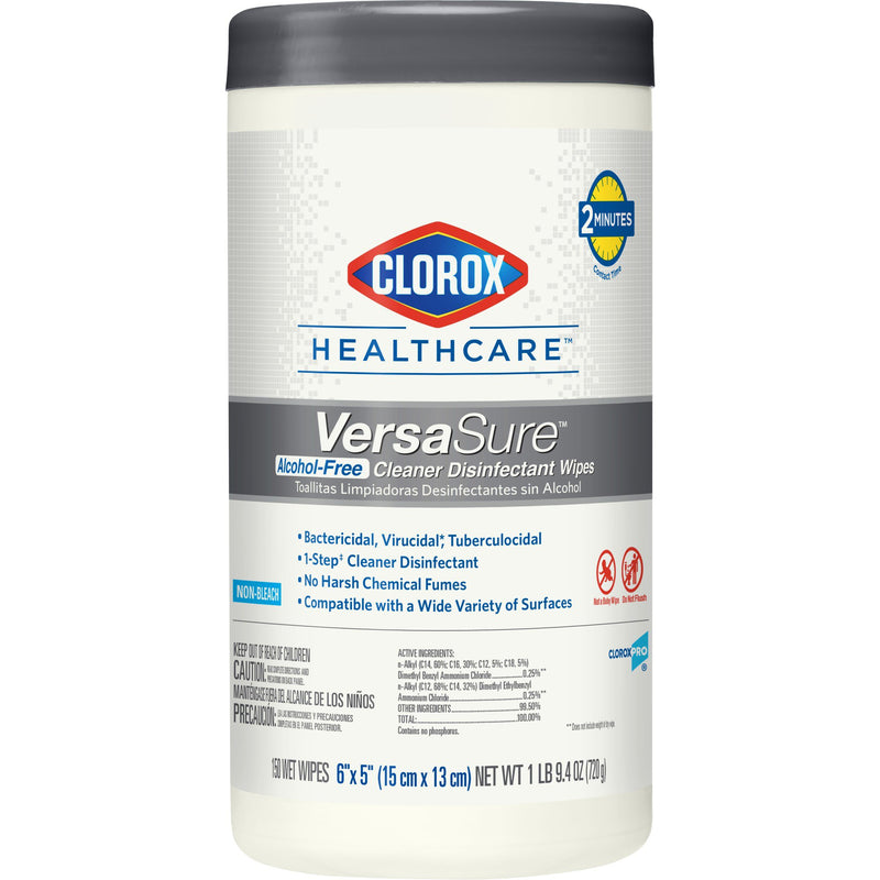 Clorox Healthcare® VersaSure® Surface Disinfectant Wipes, 150 Count Cannister, 1 Carton (Cleaners and Disinfectants) - Img 1