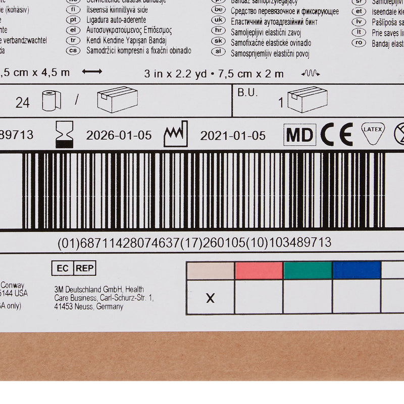 3M™ Coban™ Self-adherent Closure Cohesive Bandage, 3 Inch x 5 Yard, Tan, 1 Roll (General Wound Care) - Img 6