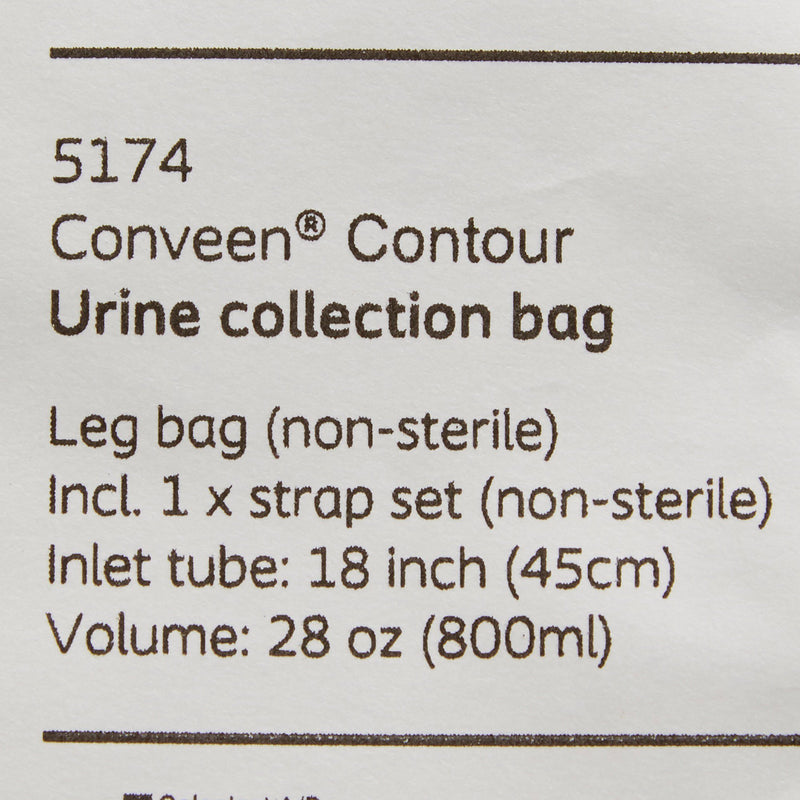 Conveen® Security+ Urinary Leg Bag, 800 mL, Rubber, 1 Box of 10 (Bags and Meter Bags) - Img 5